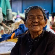 Very old woman at the market