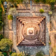 Square temple from above